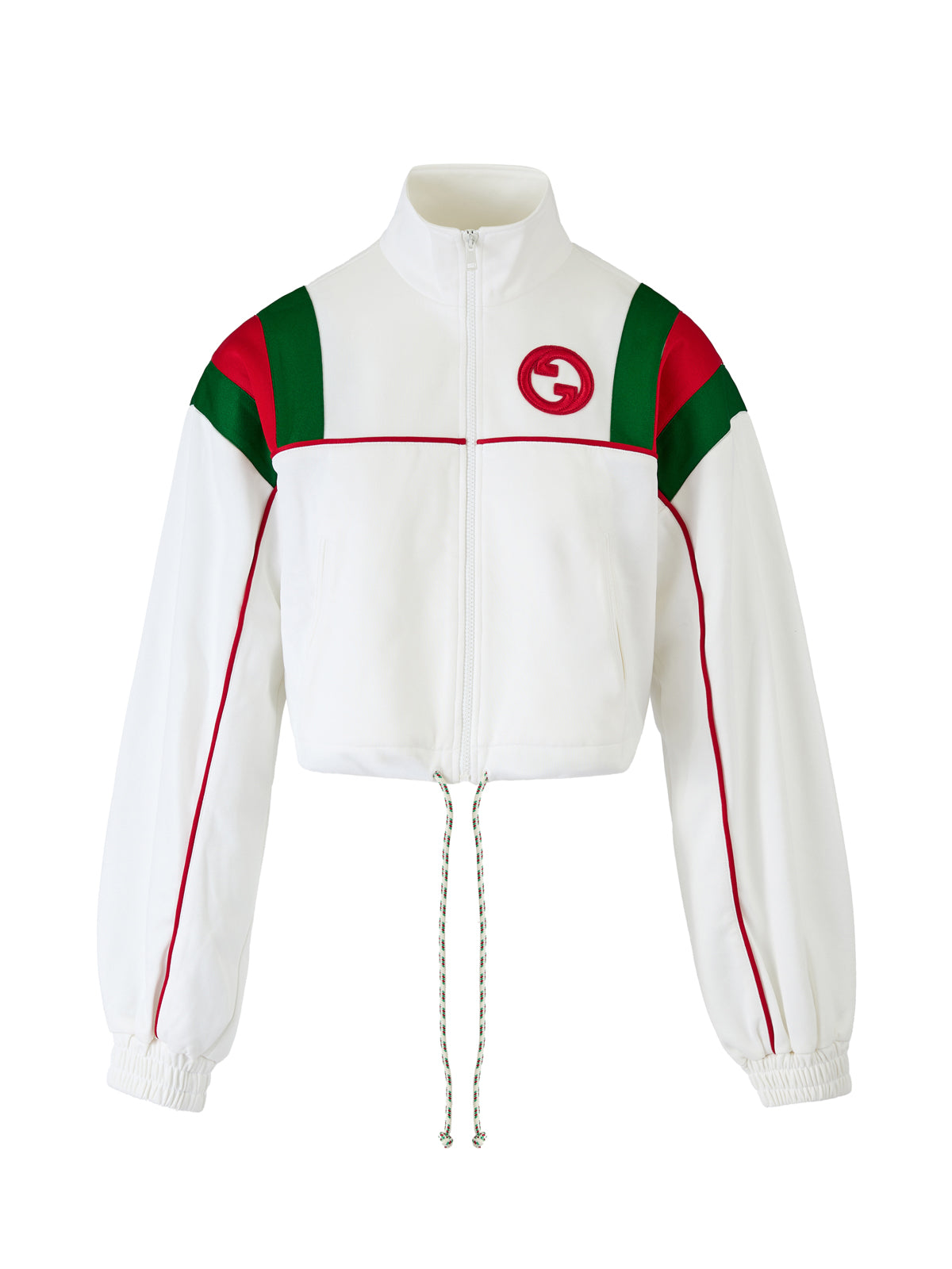 White Polyester Logo Sweatshirt