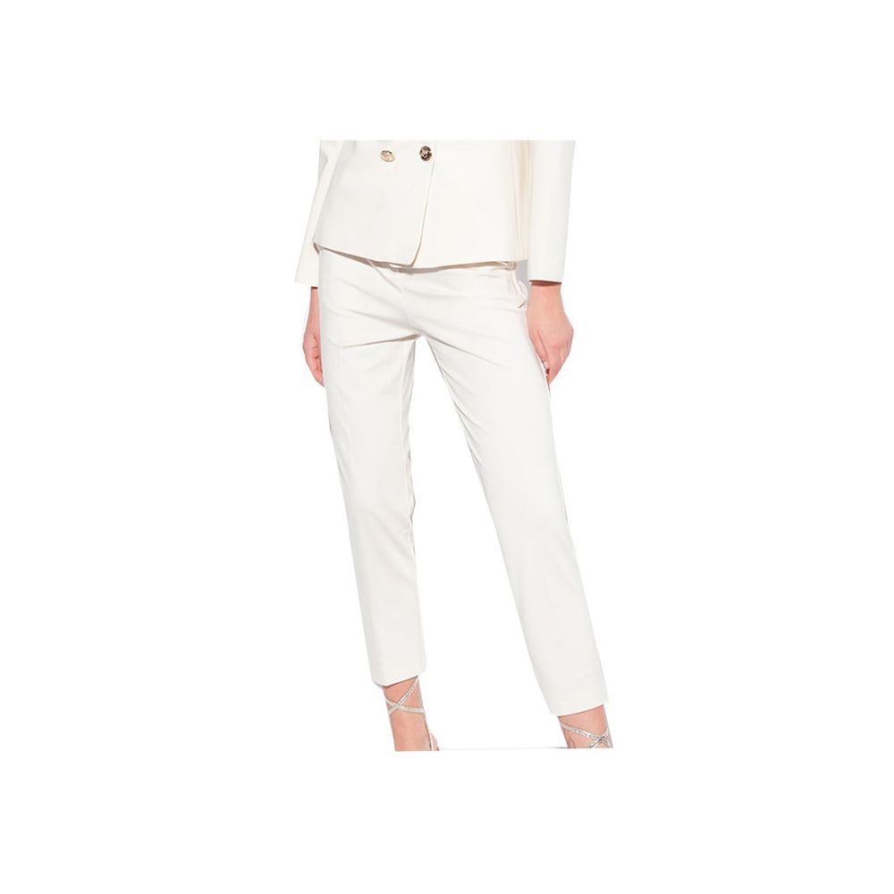 White Polyester Jeans & Pant